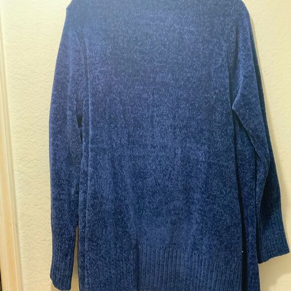 NEW Orvis Womens XXL Blue Open Front Cardigan Sweater 100% Polyester - Picture 7 of 9